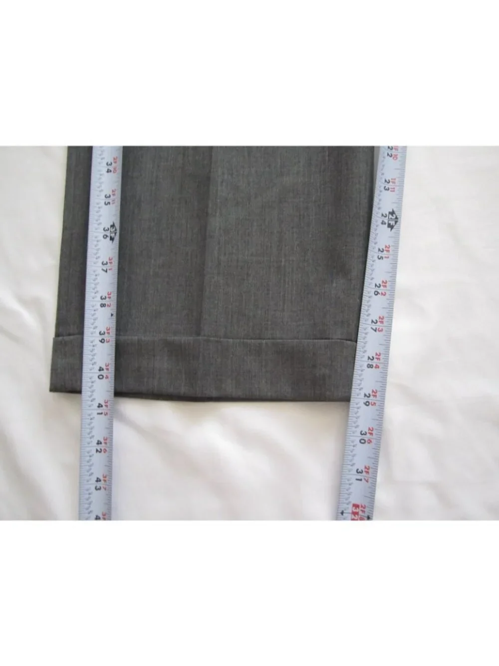 Nautica Men Sz 36W Gray 100% Wool Pleated Cuffed Pants Office Corporate Academia